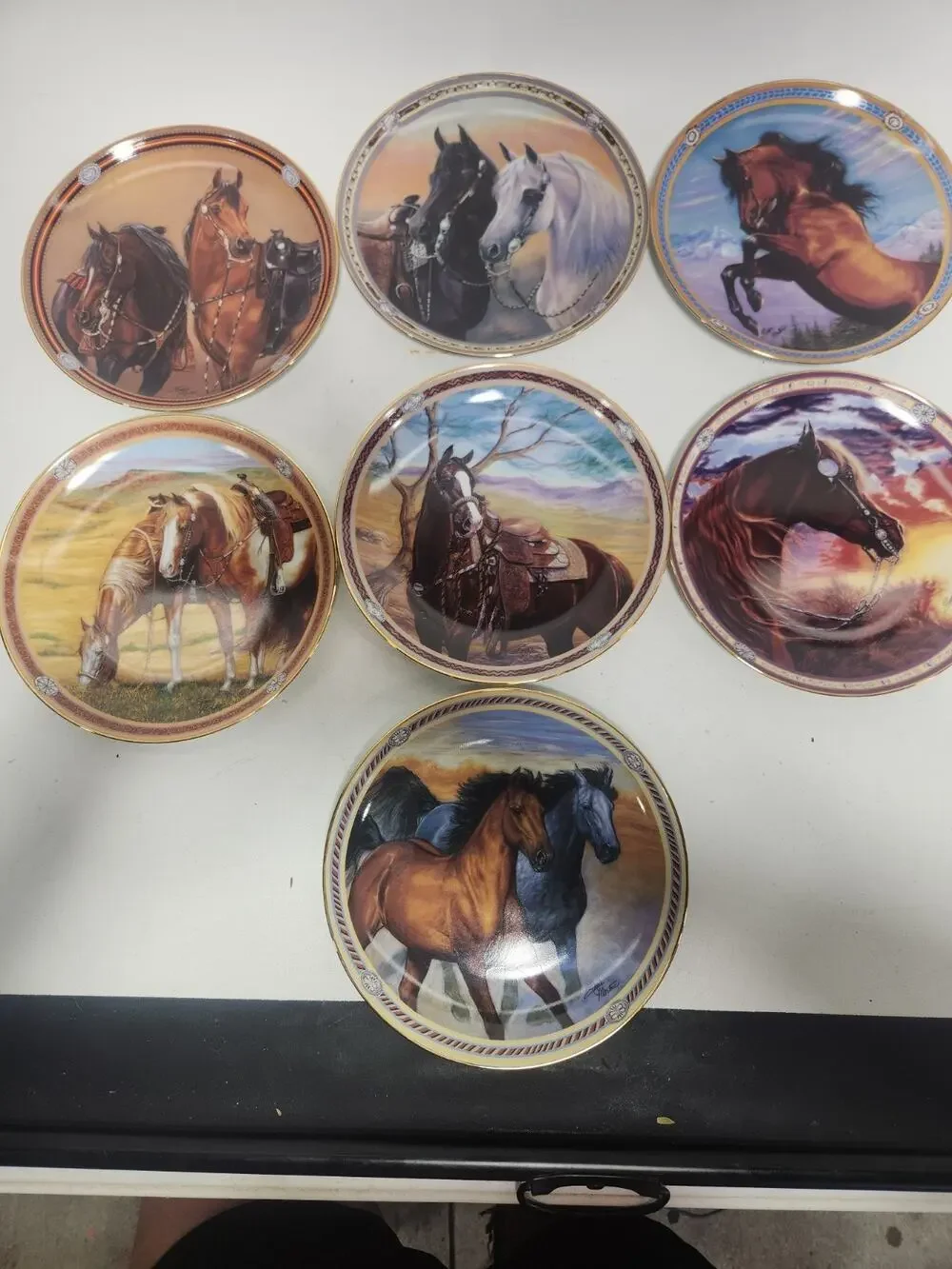 Danbury Mint On The Range Susie Morton Horse Collector Plates Complete Set of 7